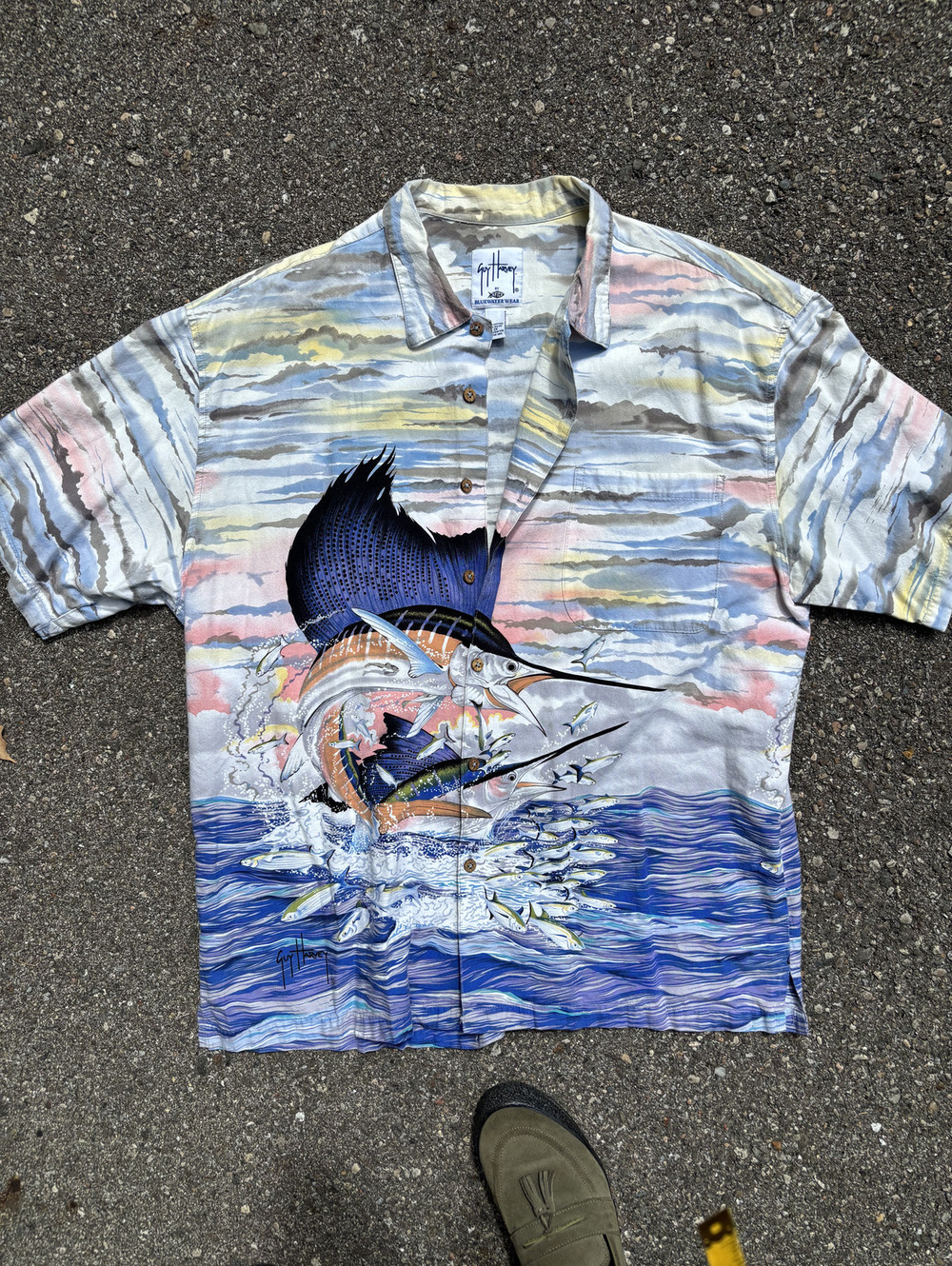 Guy Harvey marlin print short sleeve shirt